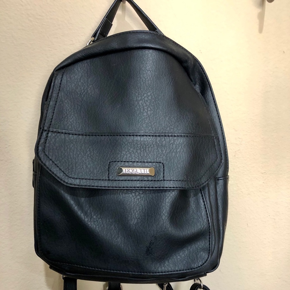 Faux leather backpack